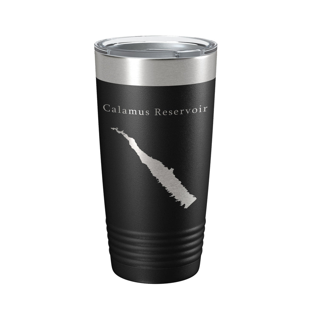 Calamus Reservoir Tumbler Lake Map Travel Mug Insulated Laser Engraved Coffee Cup Nebraska 20 oz