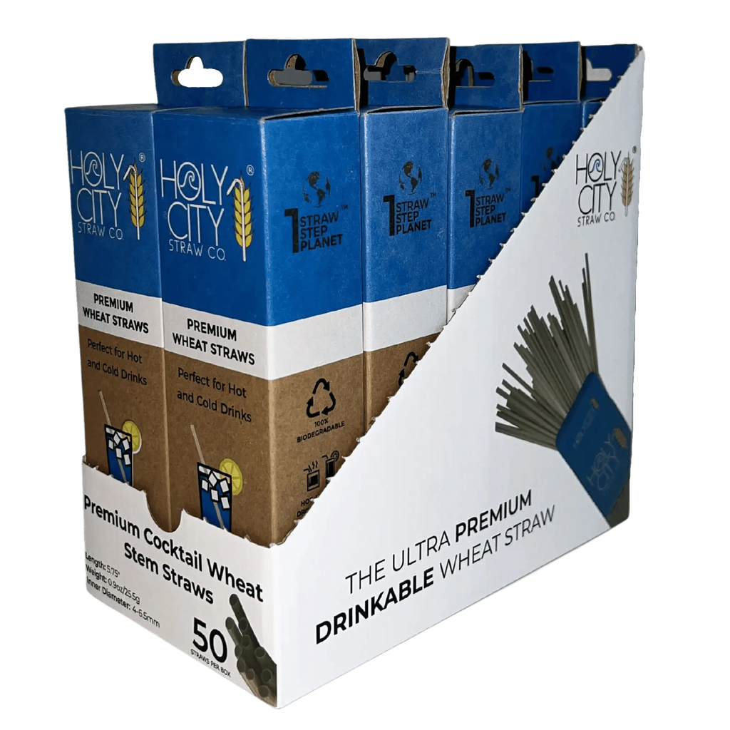 5.75" Cocktail Wheat Stem Drinking Straws | Inner Pack | 10 x 50ct. Boxes