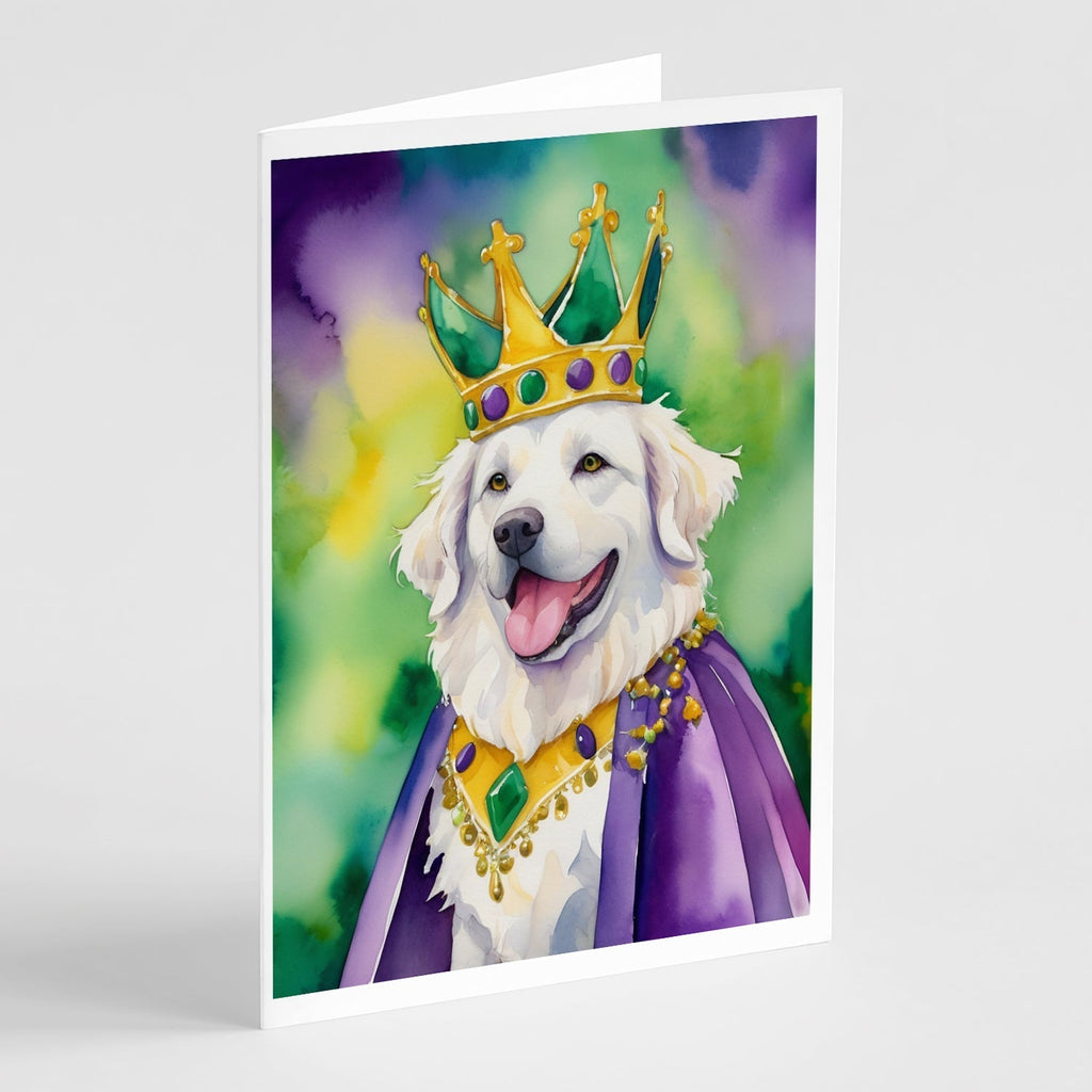 Kuvasz King of Mardi Gras Greeting Cards Pack of 8