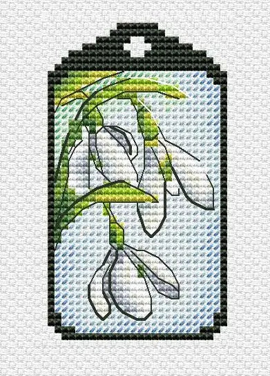 Keychains. Snowdrops - PDF Cross Stitch Pattern-0